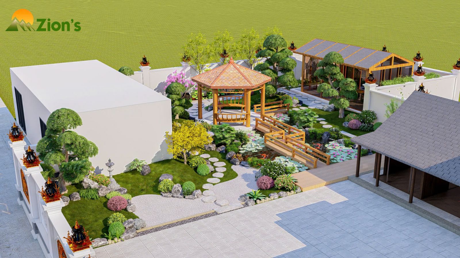 thiết kế sân vườn nhật bản tại bình dương - zion's landscape